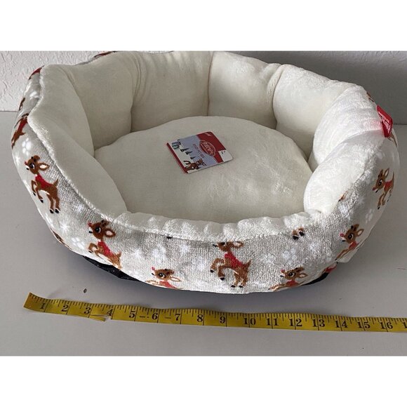 Rudolph The Red Nose Reindeer Cozy Cuddler Dog Pet Bed Soft Christmas NEW - Picture 14 of 16